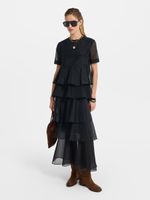 Шифоновое платье с воланами