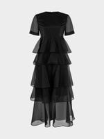 Шифоновое платье с воланами