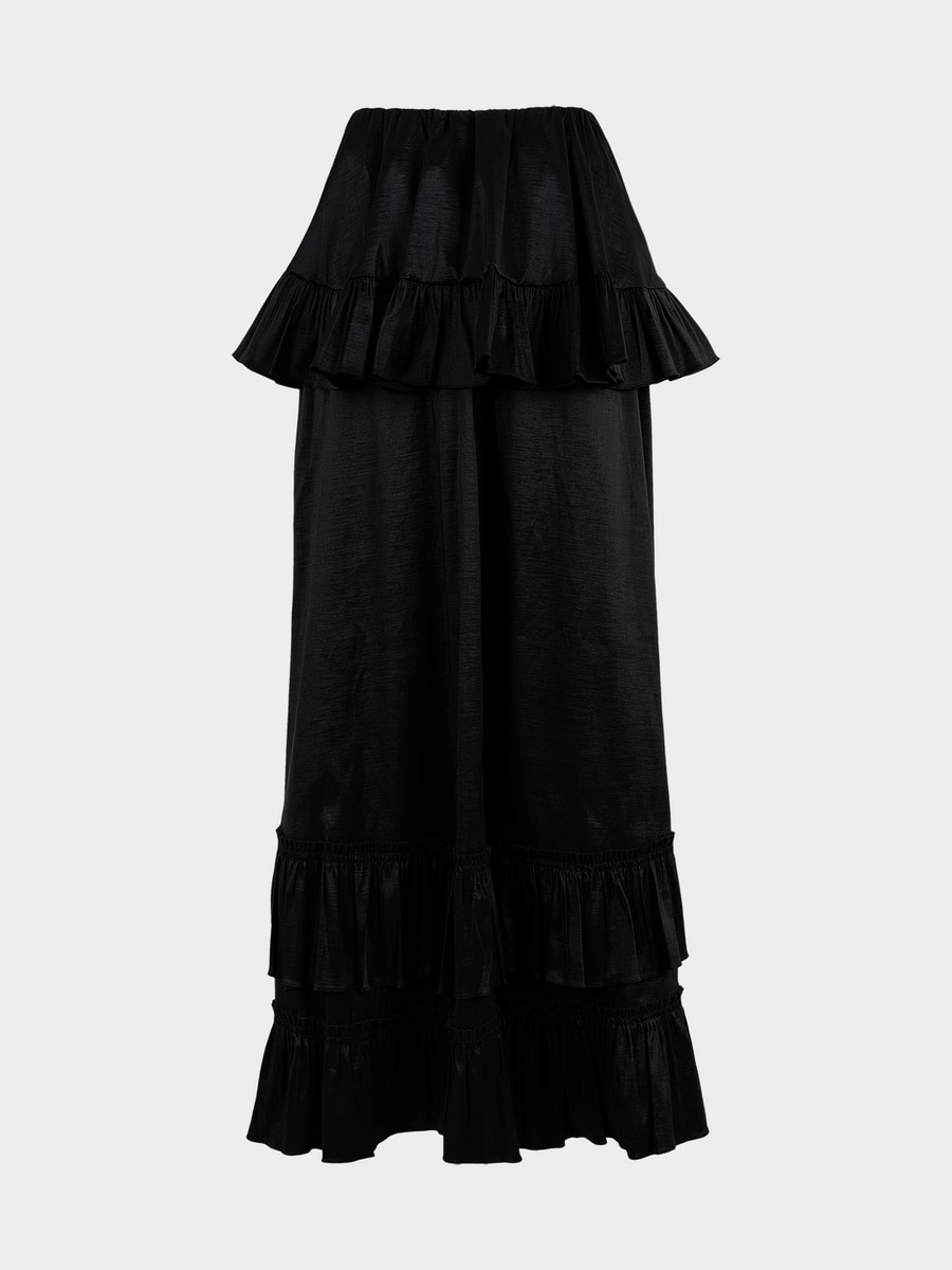 Юбка с баской и воланами 6153020234-50