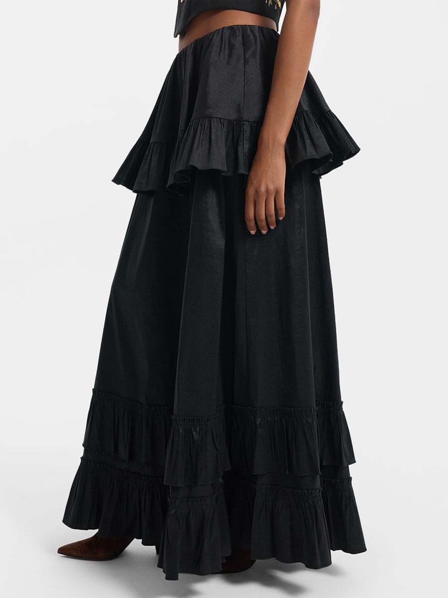 Юбка с баской и воланами 6153020234-50