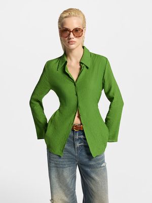 

Приталенная блузка из вискозы с завязками