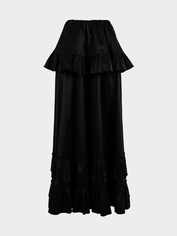 Юбка с баской и воланами