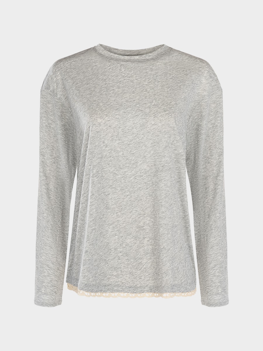 Лонгслив из хлопка с кружевом