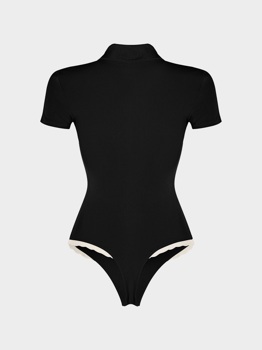 Боди с отложным воротником