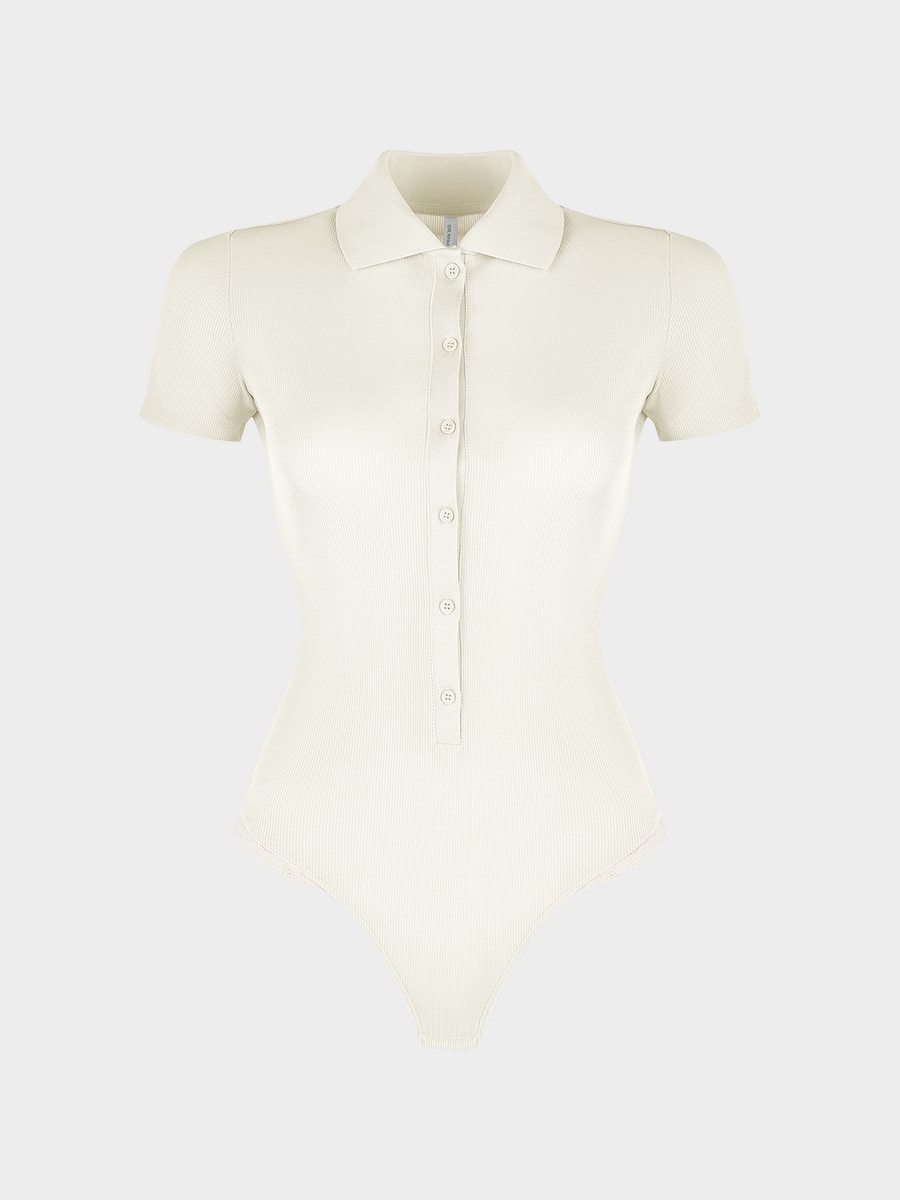 Боди с отложным воротником