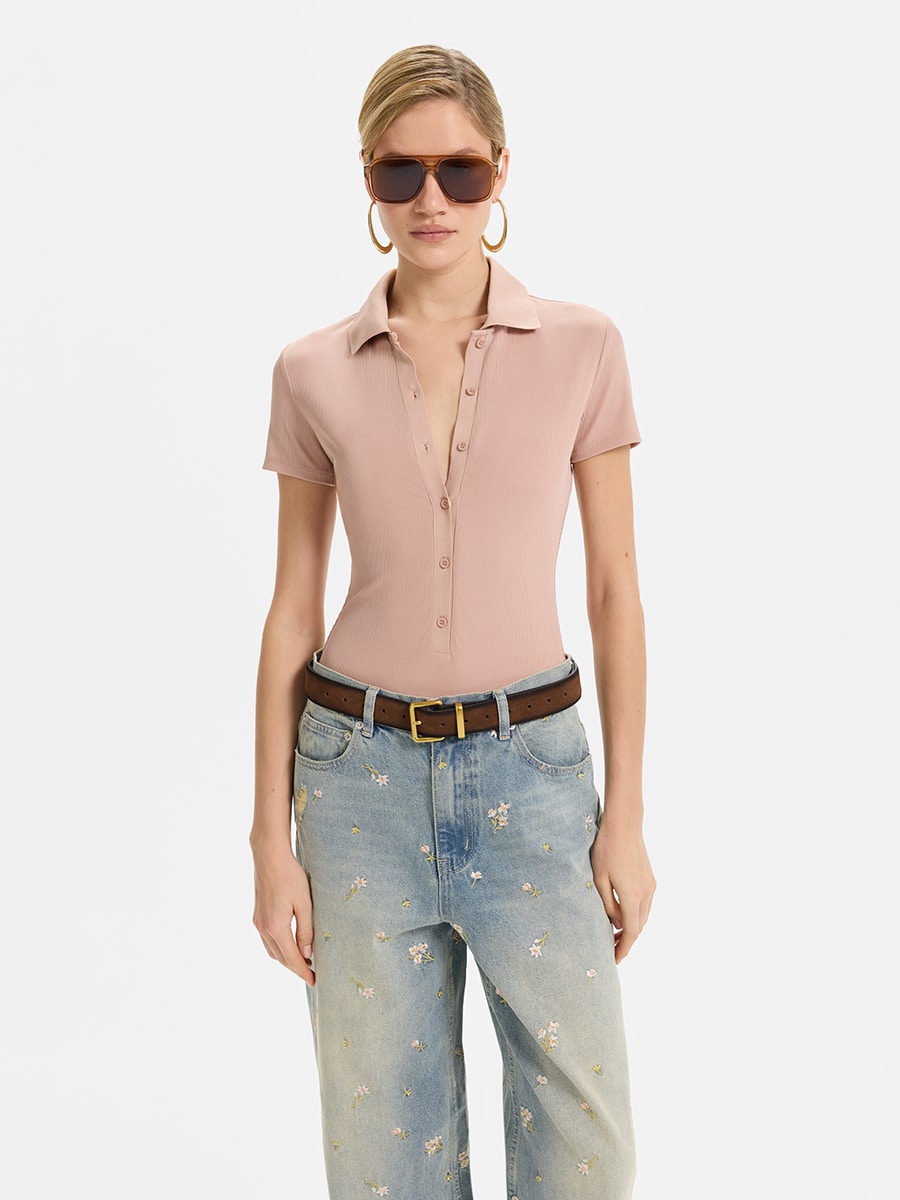 Боди с отложным воротником 6153106326-93