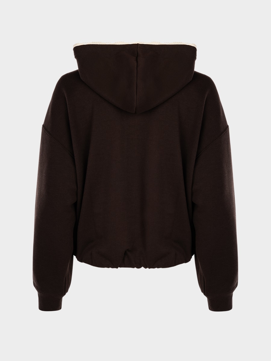 Толстовка из хлопка с кружевом