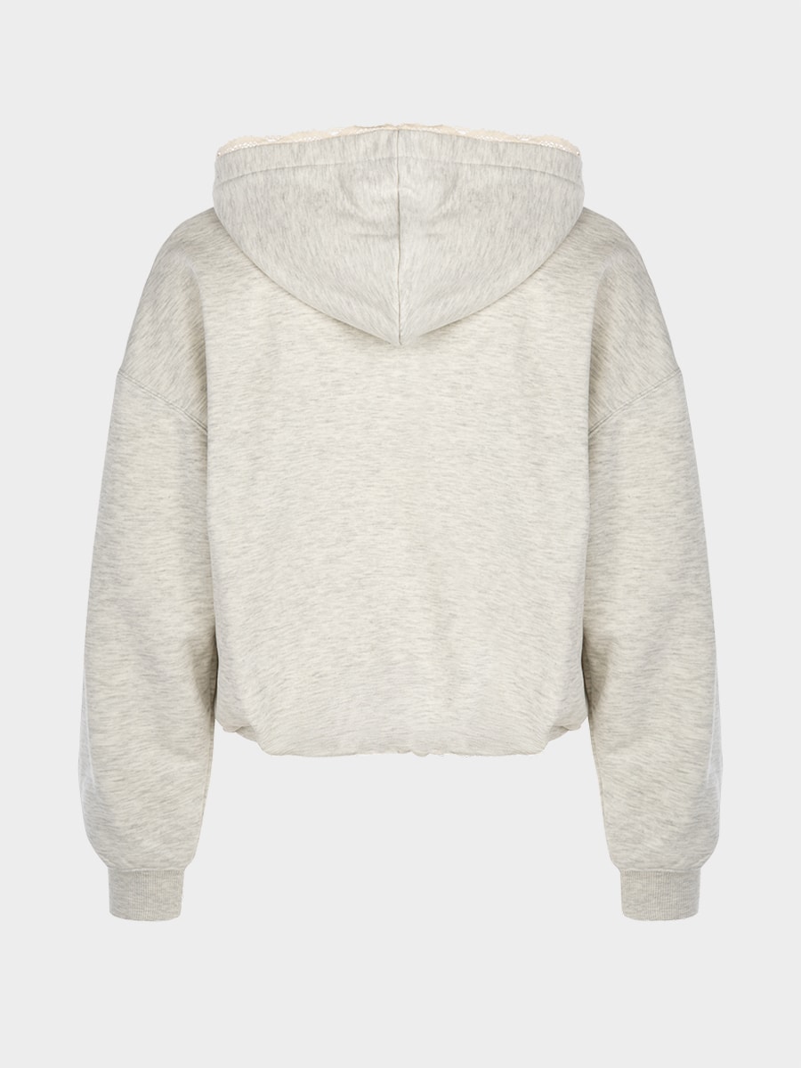 Толстовка из хлопка с кружевом