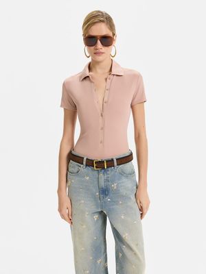 

Боди с отложным воротником