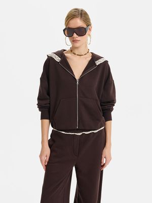 

Толстовка из хлопка с кружевом