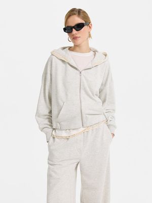 

Толстовка из хлопка с кружевом