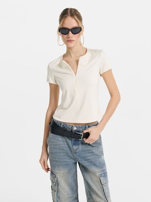 

Приталенная футболка на молнии