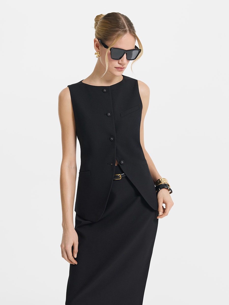 Жилет с шерстью и вискозой