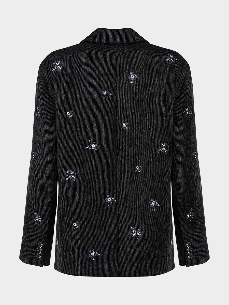 Жакет с цветочной вышивкой