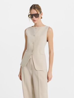 

Жилет приталенного кроя с шерстью и вискозой