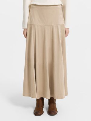 

Юбка миди из экозамши