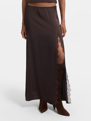 

Юбка миди из 100% вискозы с кружевом