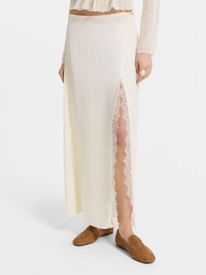 

Юбка миди из 100% вискозы с кружевом