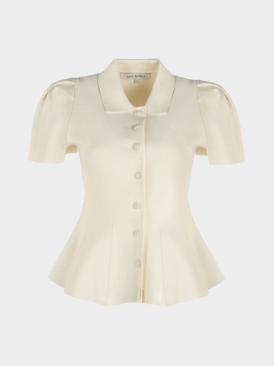 Приталенный кардиган с баской