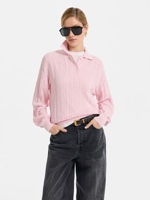 

Джемпер-поло из хлопка и вискозы