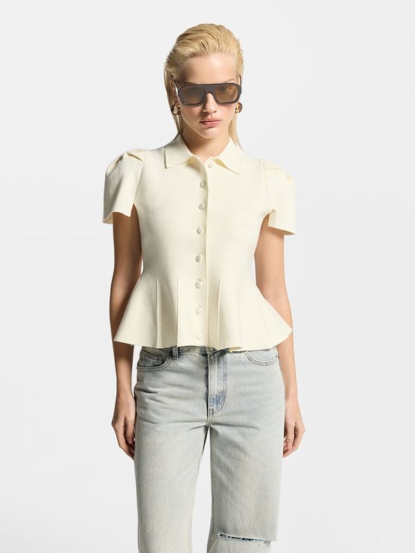 Приталенный кардиган с баской