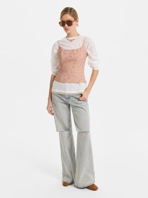 

Джинсы Flare fit со средней посадкой