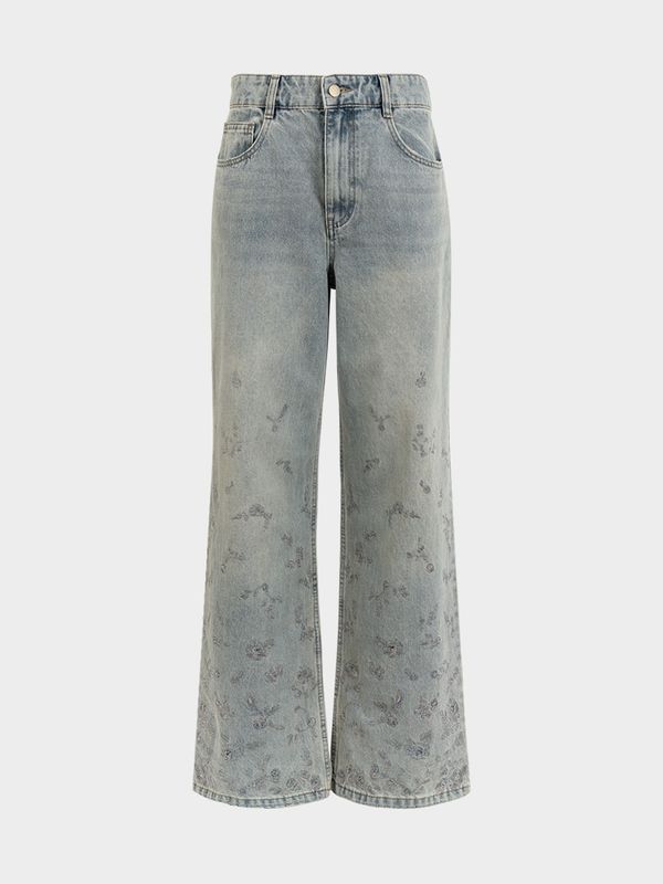 Джинсы Straight fit с вышивкой