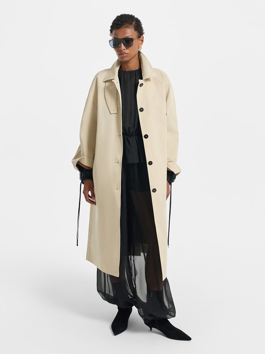 Плащ свободного кроя из хлопка 