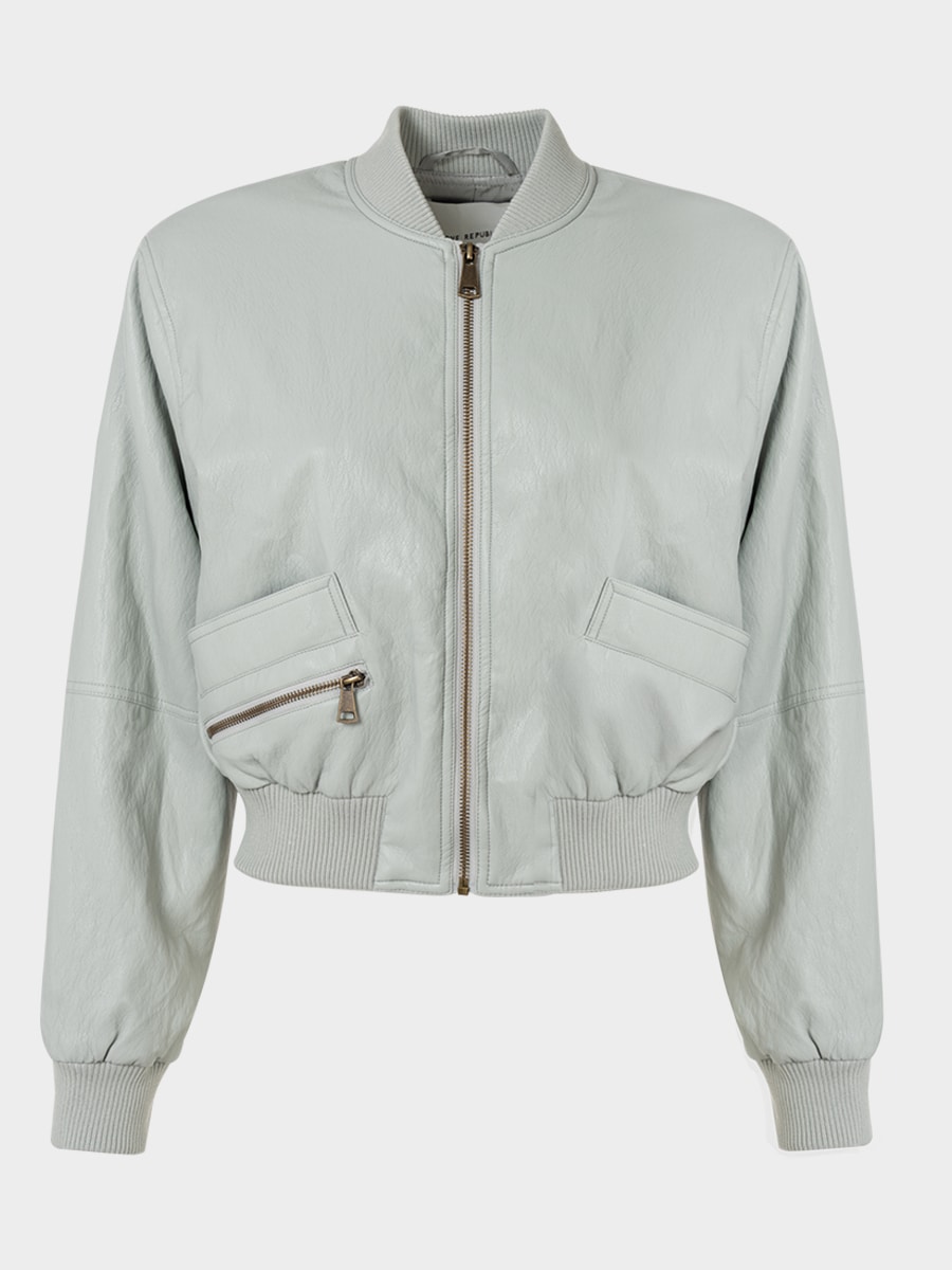 Бомбер из экокожи 