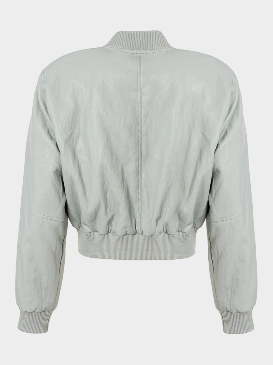 Бомбер из экокожи 