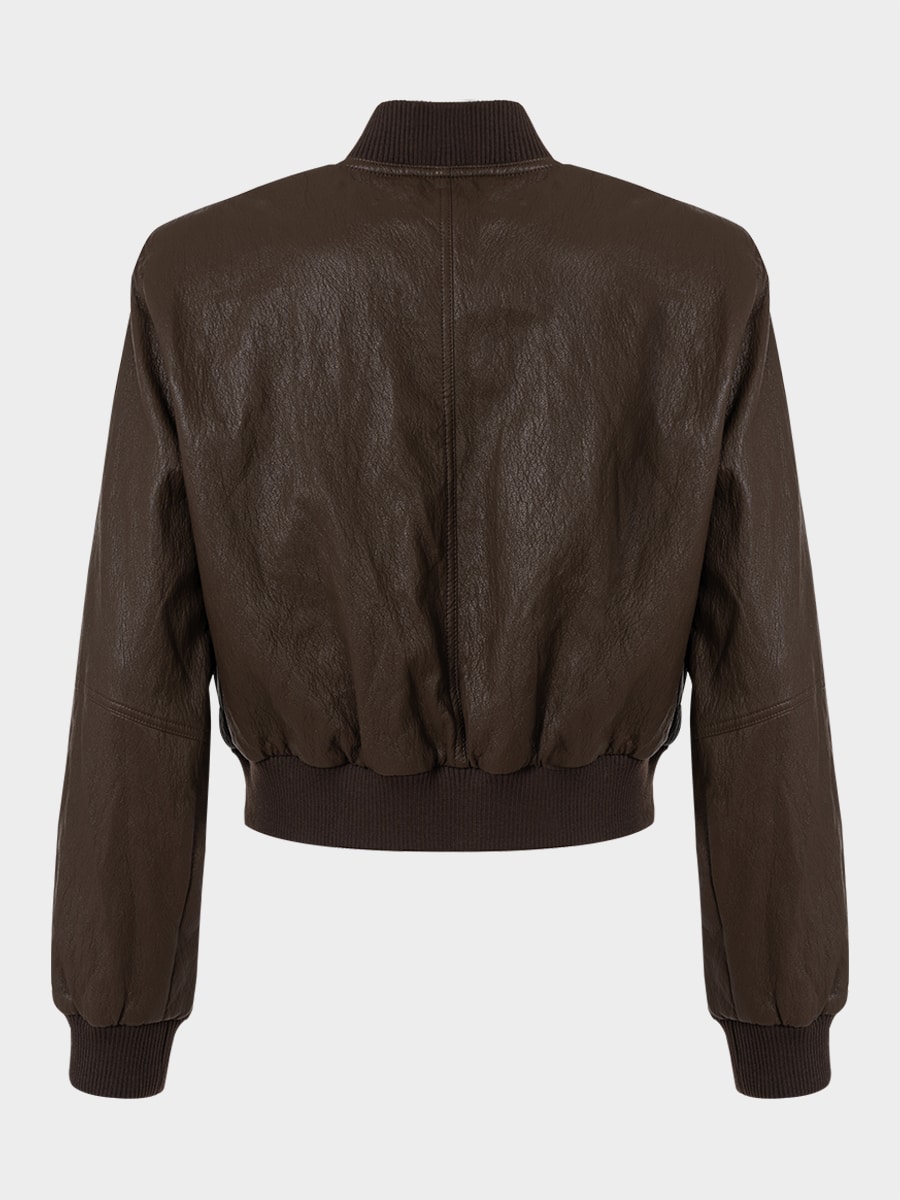 Бомбер из экокожи 