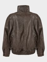 Бомбер из фактурной экокожи