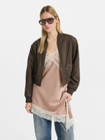 Бомбер из экокожи 