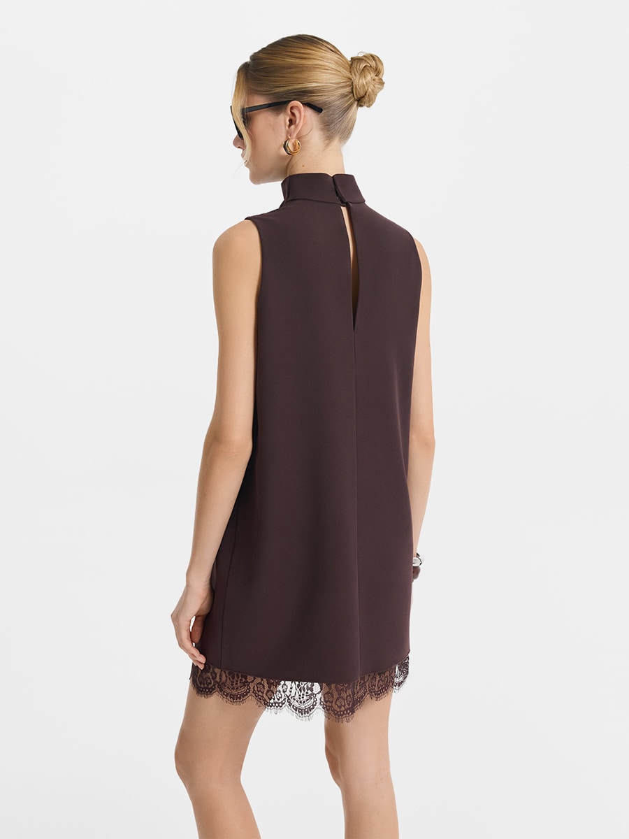 Платье мини с кружевом 6153623524-22