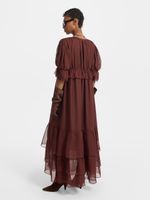 Шифоновое платье с воланами 