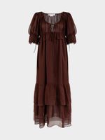 Шифоновое платье с воланами 