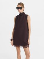 Платье мини с кружевом