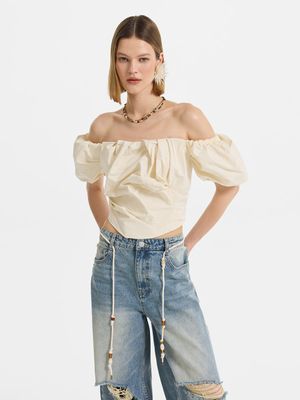 

Блузка из хлопка с открытыми плечами