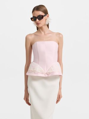 

Сатиновый топ-корсет с кружевом