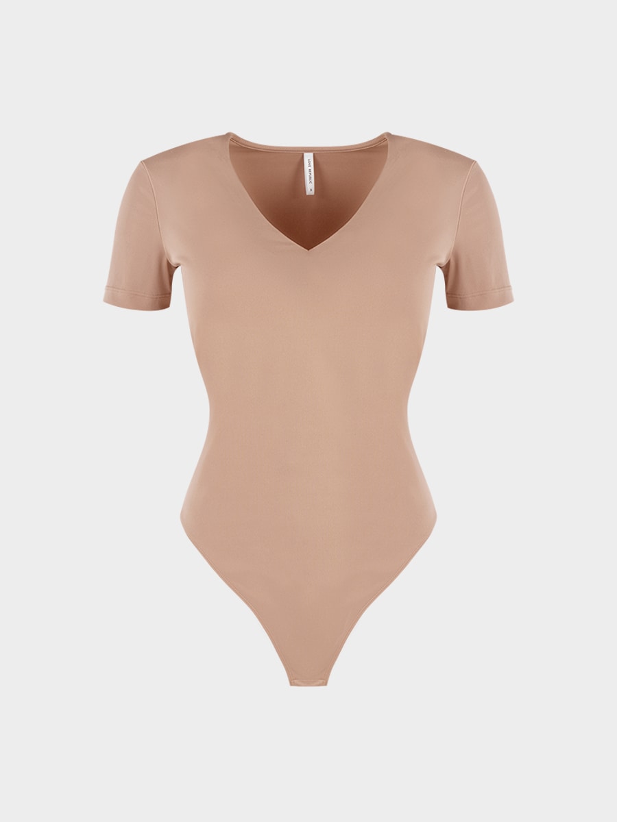 Боди из джерси с V-вырезом 6254105346-92