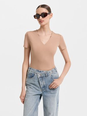 

Боди из джерси с V-вырезом