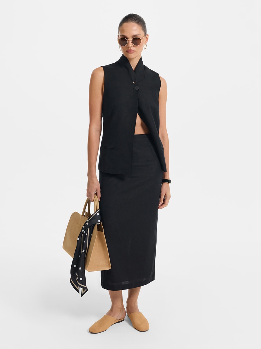 Юбка изо льна и вискозы