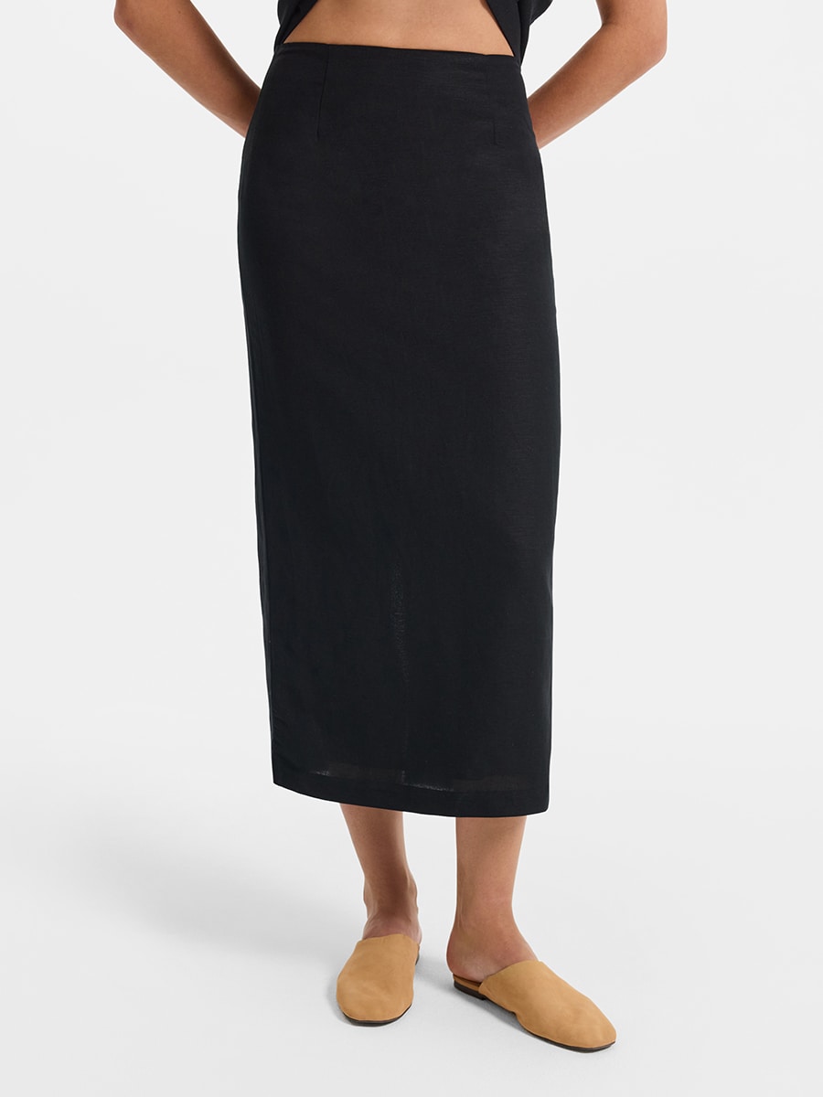 Юбка изо льна и вискозы