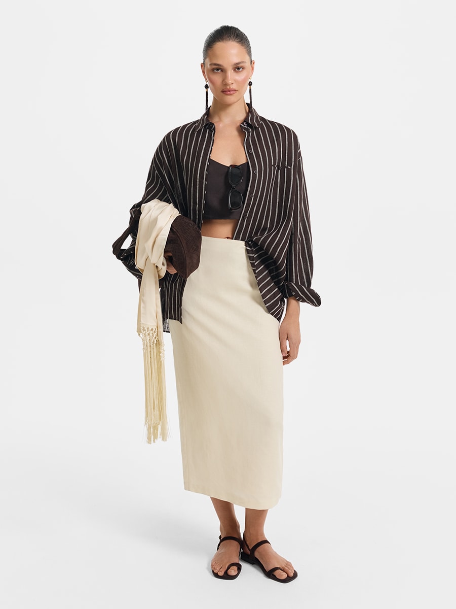 Юбка изо льна и вискозы