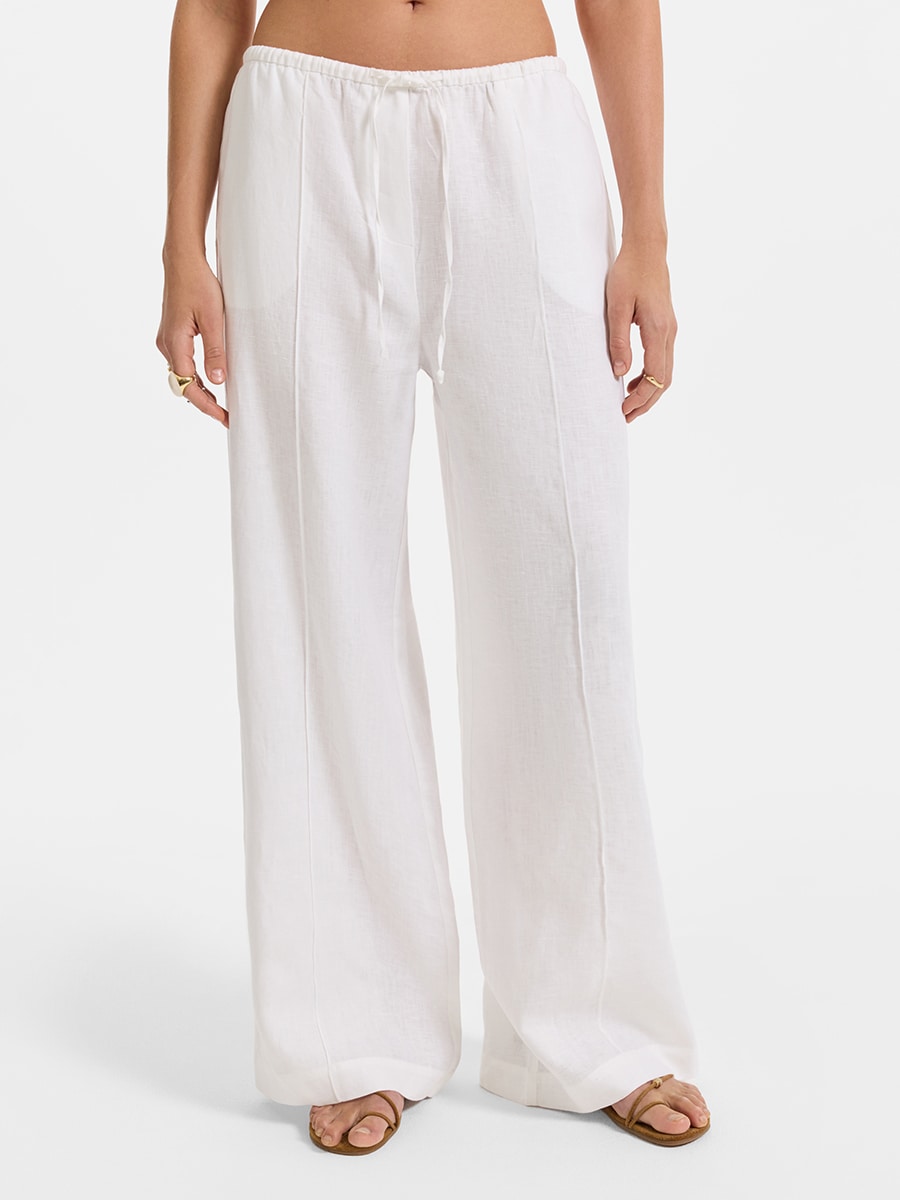 Брюки-палаццо из 100% льна