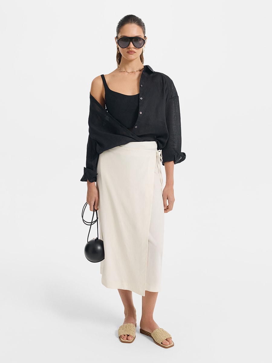 Юбка из лиоцелла со льном