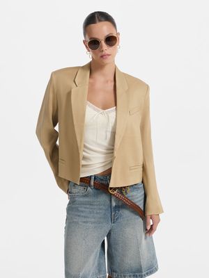 

Укороченный жакет изо льна и вискозы