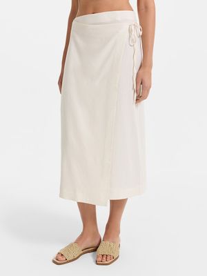 

Юбка на запах из лиоцелла со льном