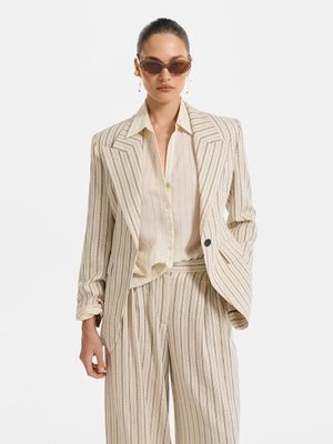 

Жакет изо льна и вискозы в полоску