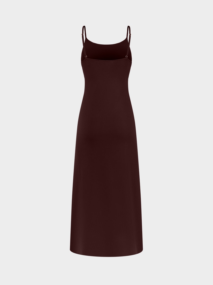 Трикотажное платье на бретелях